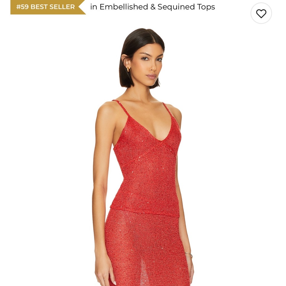 Red Sequin Slip Dress with Spaghetti Straps